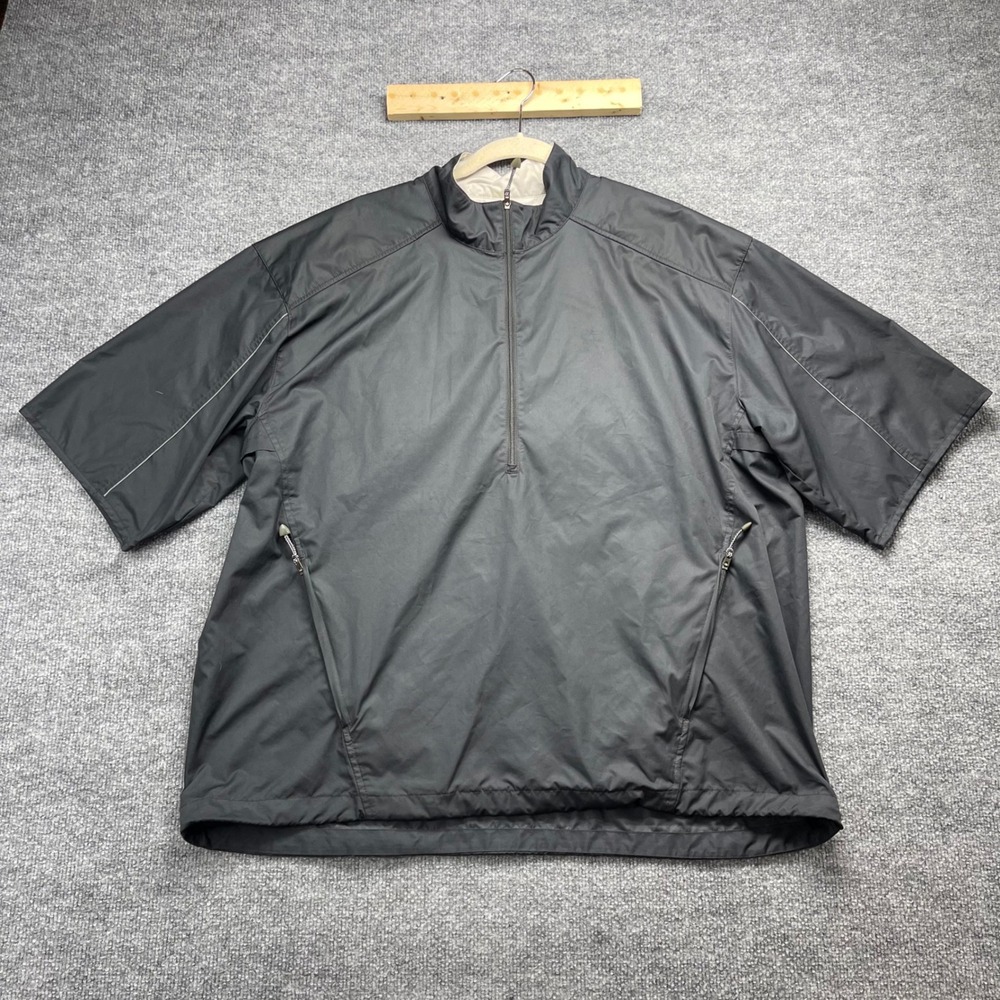 Nike Golf Clima-FIT Mens XL Black Short Sleeve Quarter Zip Windbreaker Jacket